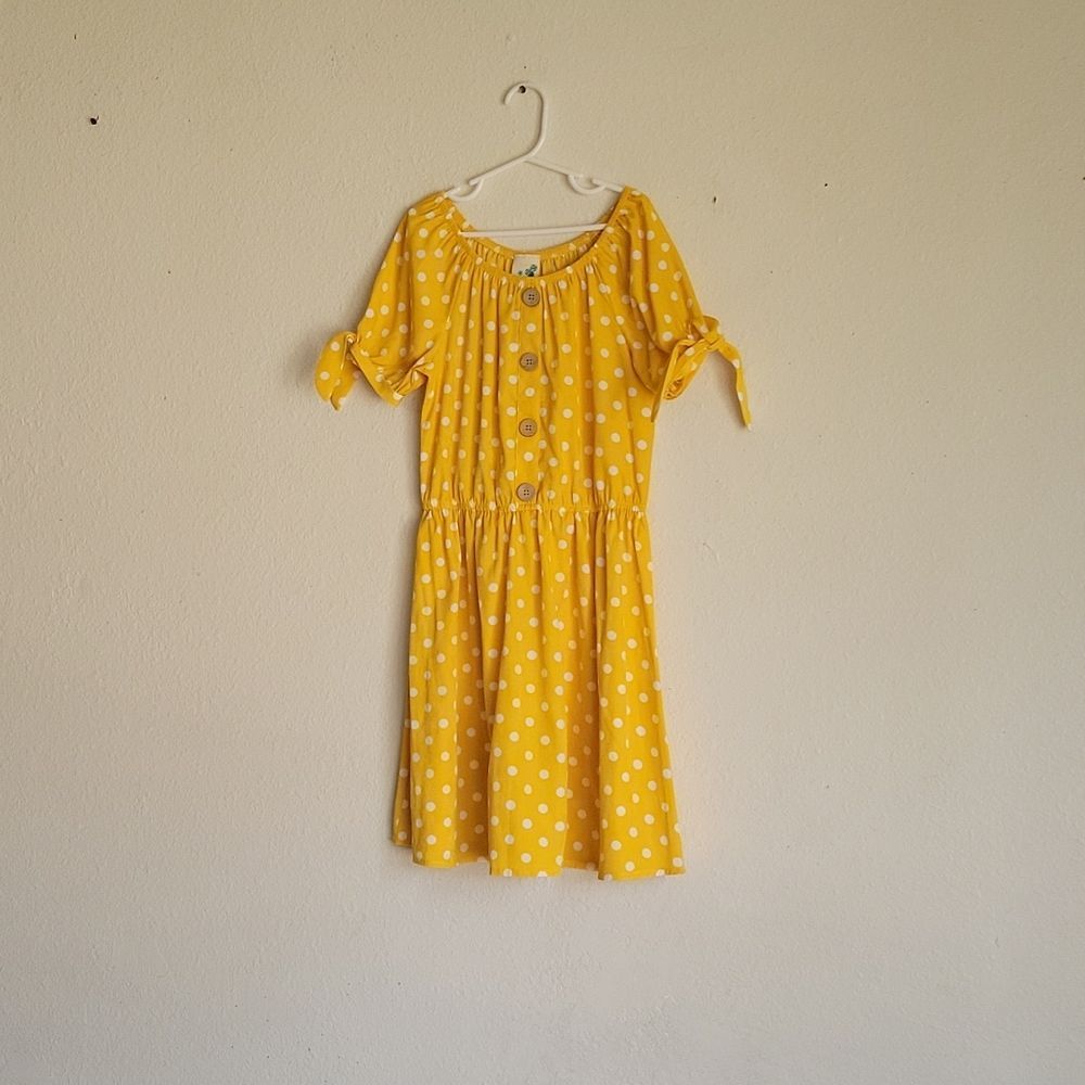 NWT LIly Bleu pockodats girl dress size 10 colors yellow white